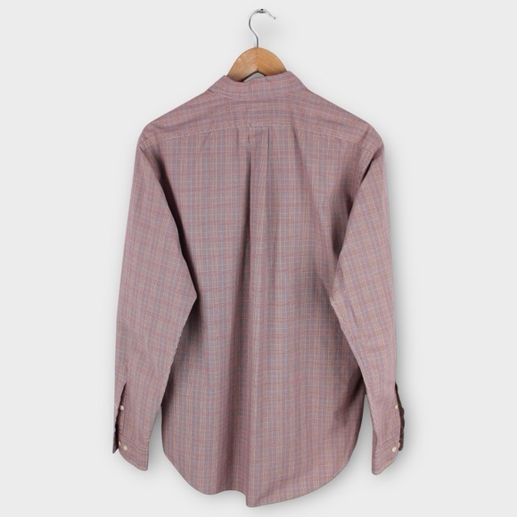 Ralph Lauren Classic Fit Button Down Shirt Red Blue Check Plaid Men's M 15 1/2 - Picture 5 of 5